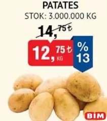PATATES KG fiyat ve kampanya bilgisi